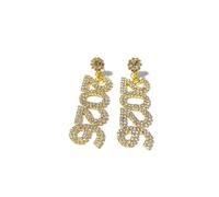 New Year 2026 Letters Drop Dangle Earrings for Women Shiny Crystal 2026 Letters Earrings New Year's Eve Dance Party Jewelry Gifts, S, Zinc, No Gemstone