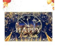 New Year Backdrop, Christmas Decoration, Two-Dimensional 0.9 x 1.5 Meters - Festive Wall Background - for Parties Photography Content Creators Schools Companies Showcase Home Office Warehouses