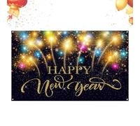 New Year Backdrop - Two-Dimensional Christmas Decoration 0.9 x 1.5 Meters, Large Banner Party Backdrop, For Parties Photography Content Creators Schools Companies Showcase Home Office Warehouse