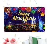 New Year Backpack, 36x60inch 2D Holiday Decoration, Decorative Festival Background, Party Content Creator School Corporate Window Display for Home Office