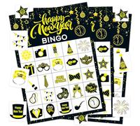 New Year Bingo, 24 Players Happy New Year Bingo Cards New Years Eve Party Bingo Cards for School Classroom Office Family Activities New Years Party Supplies