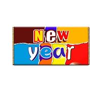 New Year Chocolate Bar Gift Wrapper Gift Present For Mam Dad Sister Brother Uncle Aunty (#343) (with chocolate bar)