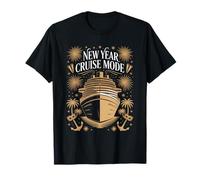New Year Cruise Mode Fireworks Ship Party Night T-Shirt