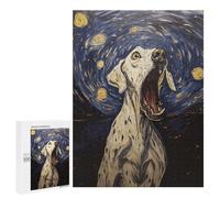New Year Decoration - Dog Scream in Starry Night, Wooden Art Puzzle, 500 PCS; for Shared Table Time