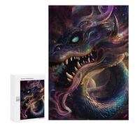 New Year Decoration - Hypnotic Space Dragon, Displayable Picture Puzzle, 300 PCS, for Mindful Indoor Entertainment
