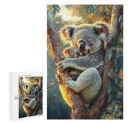 New Year Decoration - Koala Mother And Baby in Tree, Displayable Picture Puzzle, 1000 PCS, for Mindful Indoor Entertainment