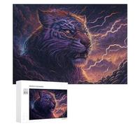 New Year Decoration - Thundering Tiger Storm, Decorative Wooden Puzzle, 300 PCS - for A Rewarding Weekend Challenge
