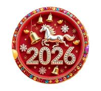 New Year Decorations - 2026 Horse Magnetic 2D Home Decor - for Celebrations Festivals Parties for Door Locker Wardrobe Wall Office Kitchen Living Room Whiteboard Parties Celebrations
