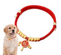 New Year Dog Collar - Year Of The Snake Dog Necklace Collar | Happiness Gold Blessing Lock Or Rattle Charm Necklace Adjustable For Small Dog