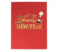 New Year Firework Card - 3D Pop Up Greeting Cards | Greeting Supply with Stunning Images of for Souvenir | Holiday Decoration, New Year Celebration