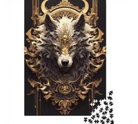 New Year Gift: Adult Jigsaw 1000 Pieces, Golden White King Wolf, 70x50cm/1000pcs