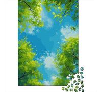New Year Gift: Adult Jigsaw 1000 Pieces, Green Trees And Blue Sky, 52x38cm/1000pcs