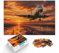 New Year Gift: Adult Jigsaw 1000 Pieces, Plane Sunset, 1000pcs (40x28cm) | For longer puzzle sessions, this adult jigsaw puzzle with 1000 pieces keeps the challenge engaging over a longer puzzle.