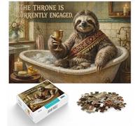 New Year Gift: Adult Jigsaw 1000 Pieces, Sloth King on The Throne, 1000pcs (75x50cm)
