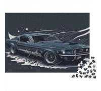 New Year Gift: Blue Classic Muscle Car 1000 Piece Jigsaw, 70x50cm/1000pcs