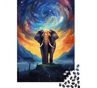 New Year Gift: Cosmic Elephant 1000 Piece Jigsaw, 52x38cm/1000pcs | For rainy days and slower weekends: Adult jigsaw puzzle with 1000 pieces offers a break from digital entertainment.
