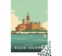 New Year Gift: Ellis Island New York 1000 Piece Jigsaw, 38x26cm/1000pcs | For a puzzle gift at Christmas, this adult jigsaw puzzle with 1000 pieces suits quiet days around New Year.