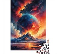 New Year Gift: Fantasy Planet Sunset Landscape 1000 Piece Jigsaw, 52x38cm/1000pcs