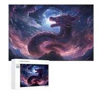 New Year Gift: Galactic Dragon Ascension, 1000 PCS, Wooden Brain Teaser for Adults, for Relaxing Solo Or Group Play