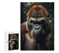 New Year Gift - Gorilla Generative AI, Wooden Art Puzzle, 300 PCS - to Assemble, Frame And Display