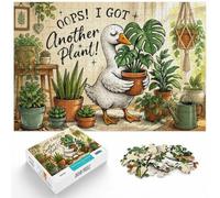 New Year Gift: Oops I Got Another Plant Poster, Cute Duck Plant Lover Wall Art Print 1000 Piece Jigsaw, 1000pcs (75x50cm)