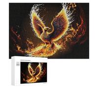 New Year Gift: Phoenix Rising Symbolic Artwork, 300 PCS, Wooden Brain Teaser for Adults, for Relaxing Solo Or Group Play