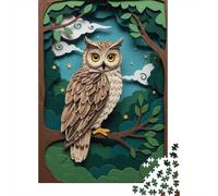 New Year Gift: Quilled Owl in Forest 1000 Piece Jigsaw, 38x26cm/1000pcs