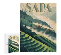 New Year Gift - Sapa Vietnam Landscape Art, Adult Tabletop Puzzle, 500 PCS - for A Rewarding Weekend Challenge