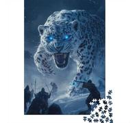 New Year Gift: Snow Leopard Attack 1000 Piece Jigsaw, 38x26cm/1000pcs | For puzzle lovers on Christmas morning: Adult jigsaw puzzle with 1000 pieces offers a longer activity for the holidays.