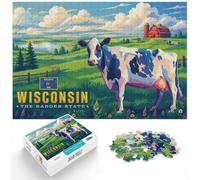 New Year Gift: Wisconsin The Badger State Poster 1000 Piece Jigsaw, 1000pcs (75x50cm)