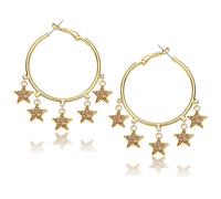New Year Hoop Earrings for Women Cute Star Top Hat Hoop Earrings Champagne Bottle Cheer Earrings New Year’s Eve Earrings Happy New Year Outfits Accessories Party Gifts, L, Alloy Steel, No Gemstone