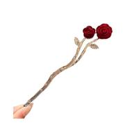 New Year National Style Hairpin Women's High-end Elegant Headwear Hair Ornaments New Chinese Red Rose Hairpin Flocking Antique(05)
