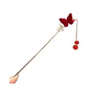 New Year National Style Hairpin Women's High-end Elegant Headwear Hair Ornaments New Chinese Red Rose Hairpin Flocking Antique(03)