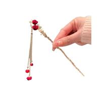 New Year National Style Hairpin Women's High-end Elegant Headwear Hair Ornaments New Chinese Red Rose Hairpin Flocking Antique(04)
