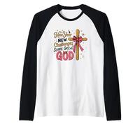 New Year New Challenges Some Great God Christian Faith Cross Raglan Baseball Tee