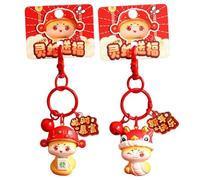 New Year of the Snake Key Chain - Stylish Feng Shui Snake Key Holder | Adorable Cartoon Snake Keychain Accessory | Lucky Snake Pendant Keychain for Chinese New Year
