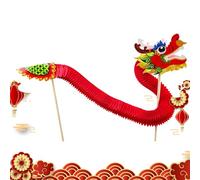New Year Paper Dragon Decorations,DIY New Year 2024 Dragon Dance Garland | New Year Paper Dragon Puppet Educational Creative Toys for Home Decoration