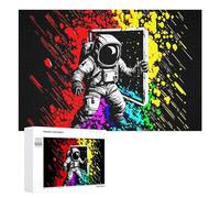 New Year Party Activity: Astronaut Breaking Through Screen, 1000 PCS, Wooden Brain Teaser for Adults, for Screen-Free Relaxation at Home