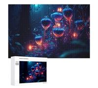 New Year Party Activity: Enchanted Forest Glows with Mystical Lights, 1000 PCS, Wooden Brain Teaser for Adults, for Screen-Free Relaxation at Home
