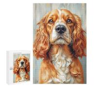 New Year Party Activity - Golden Cocker Spaniel Portrait, Challenging Puzzle for Adults, 1000 PCS; for Shared Table Time