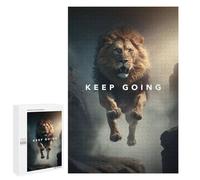 New Year Party Activity: Keep Going Lion's Leap, 1000 PCS, Wooden Jigsaw Puzzle for Adults, for Relaxing Solo Or Group Play