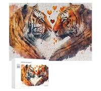 New Year Party Activity: Love Between Tigers A Heartfelt Encounter, 300 PCS, Wooden Brain Teaser for Adults, for Screen-Free Relaxation at Home