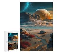 New Year Party Activity - Mars-like Desert with Giant Planet, Challenging Puzzle for Adults, 1000 PCS; for Shared Table Time