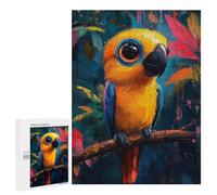 New Year Party Activity - Parrot in Jungle, Challenging Puzzle for Adults, 500 PCS; for Shared Table Time