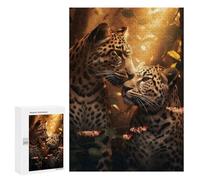 New Year Party Activity - Romantic Loving Leopards, Jigsaw Puzzle for Adults, 300 PCS; for Shared Table Time