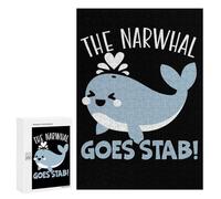 New Year Party Activity - The Narwhal Goes Stab, Challenging Puzzle for Adults, 300 PCS; for Shared Table Time