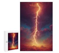 New Year Party Activity: Thunderstorm with Lightning Strike, 1000 PCS, Wooden Brain Teaser for Adults, for Screen-Free Relaxation at Home
