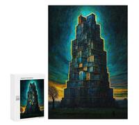 New Year Party Activity - Tower of Infinite Stories, Jigsaw Puzzle for Adults, 300 PCS; for Shared Table Time