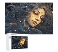 New Year Party Activity: Whispering Stars Celestial Artwork, 1000 PCS, Wooden Brain Teaser for Adults, for Screen-Free Relaxation at Home