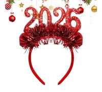 New Year Party Headband - 7x8 Inches Glitter Hair Accessory for Festive Style, Sparkling Tinsel Design with Comfortable Fit, 2026 Celebration Headpiece for Group Photos, Events, and Party Hosting